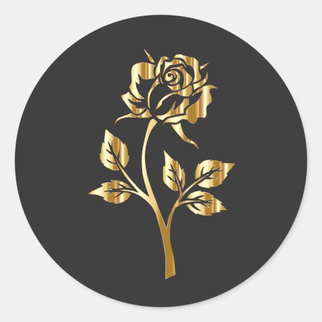 Aufkleber für die Silhouette der goldenen Rose (Vorderseite)