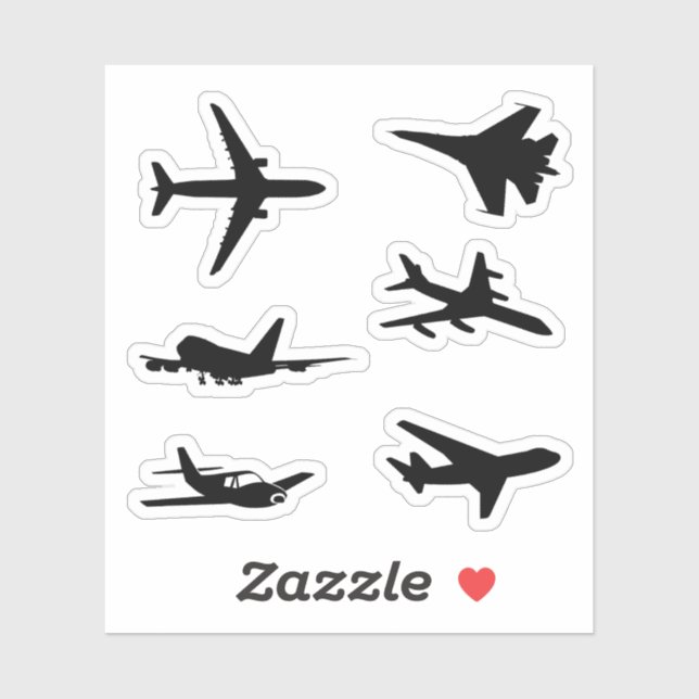 Aufkleber für die Silhouette des Flugzeugs (Blatt)