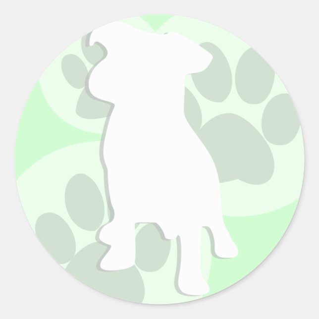 Aufkleber für die Silhouette von grünen Hunden (Vorderseite)