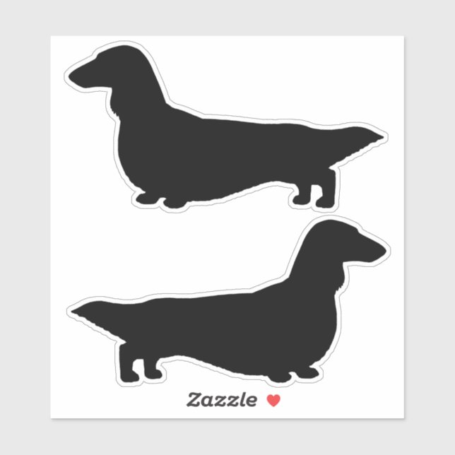 Aufkleber für die Silhouette von Hunden mit langer (Blatt)