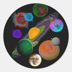 Aufkleber für die Solarsystemgestaltung