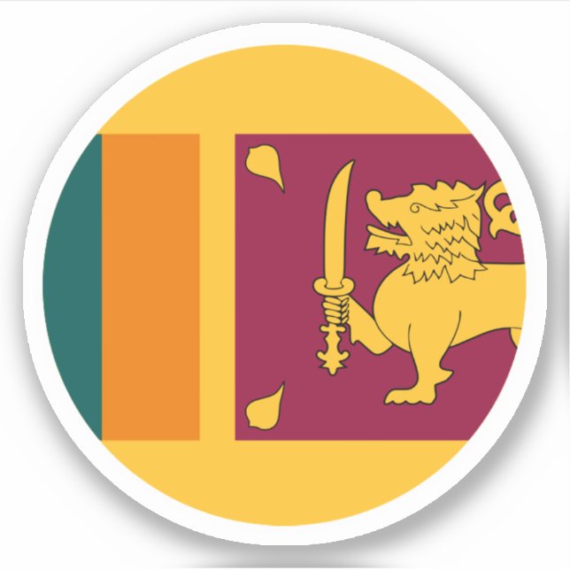 Aufkleber für die sri-lankische Flagge (Vorderseite)