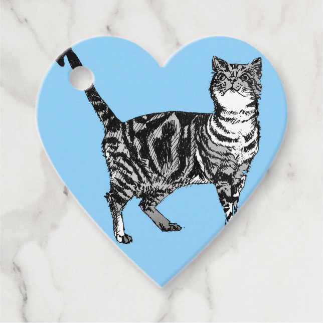 Aufkleber für die Tablette Blue Niedliche Katzen H Geschenkanhänger (Vorderseite)
