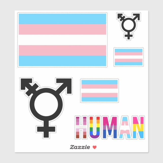 Aufkleber für die Transgender-Pride-Flagge (Blatt)