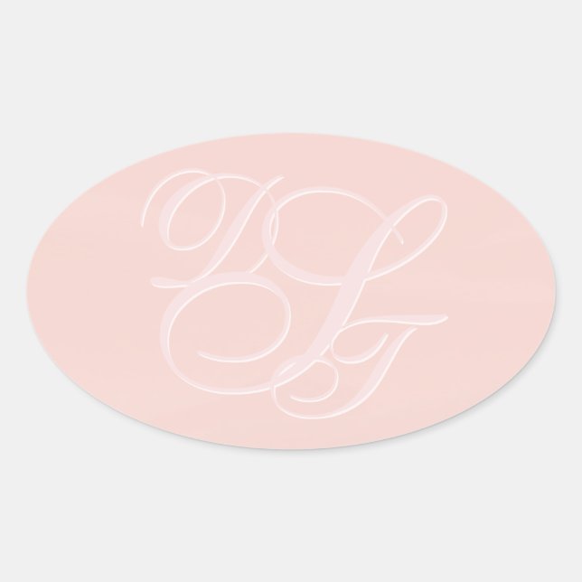 Aufkleber für die Umschlag-Initialen blush (Vorderseite)
