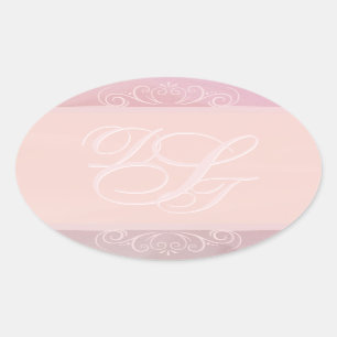 Aufkleber für die Umschlag-Initialen blush
