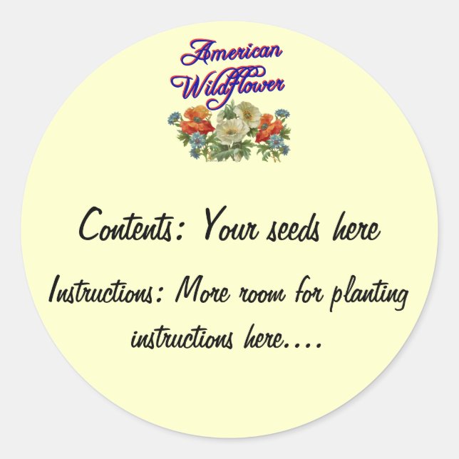 Aufkleber für die Verpackung von Saatgut der ameri (Vorderseite)