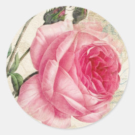 Aufkleber für die Vintage Rose in Rosa