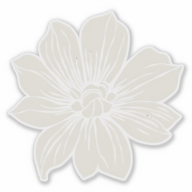 Aufkleber für die weiße Blume (Vorderseite)