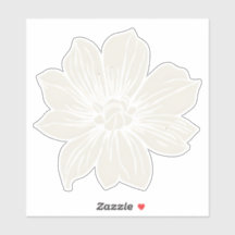 Aufkleber für die weiße Blume