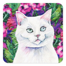 Aufkleber für die weiße Katze