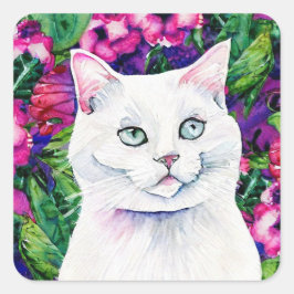 Aufkleber für die weiße Katze