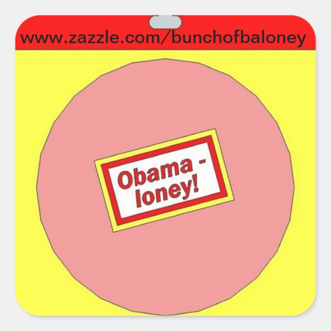 Aufkleber für die Werbeaktion Obamaloney (Vorderseite)