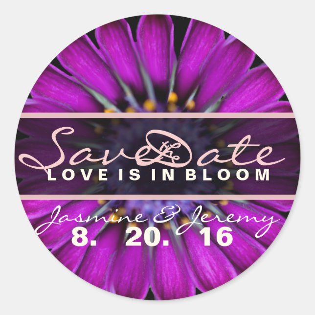 Aufkleber für die Wildblume Save the Date (Vorderseite)