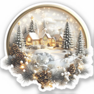 Aufkleber für die Winterlandschaft, Etikett