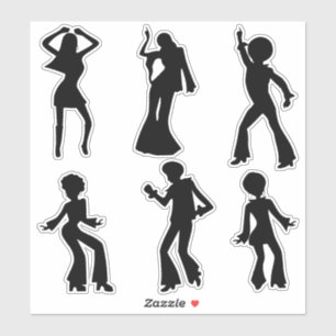 Aufkleber für Disco Dancers Silhouetten