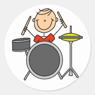 Aufkleber für Drummer-Strichmännchen