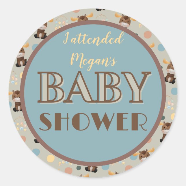 Aufkleber für Elch- und Mobile-Babydusche (Vorderseite)