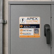 Aufkleber für Elektriker | QR-Code-Servicekontakt