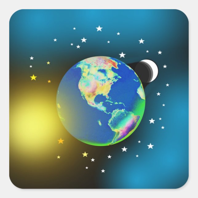 Aufkleber für Erde, Sonne und Mond (Vorderseite)