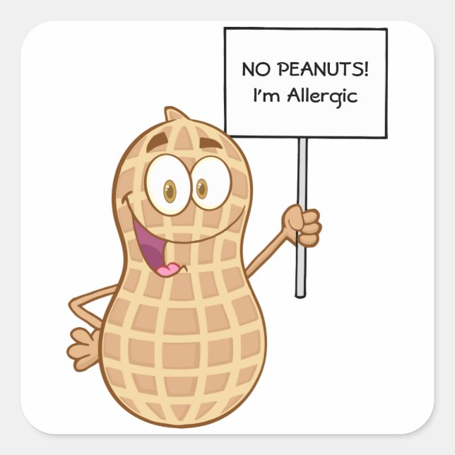 Aufkleber für Erdnussallergie (anpassbar) (Vorderseite)