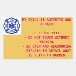 Aufkleber für Ersthelfer - autistisches Kind