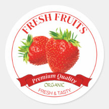 Aufkleber für frische Erdbeeren
