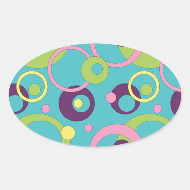 Aufkleber für Funky Blue Circles (Vorderseite)