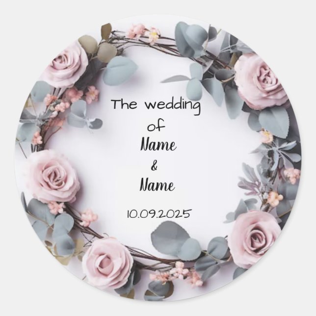 Aufkleber für Gastgeschenk Hochzeiten (Vorderseite)
