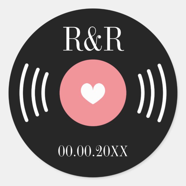 Aufkleber für Gastgeschenk Hochzeiten aus Rock und (Vorderseite)