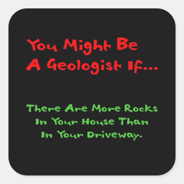 Aufkleber für Geologie-Spaß (Vorderseite)