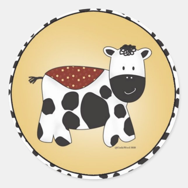 Aufkleber für gestopfte Tierkühe (Vorderseite)