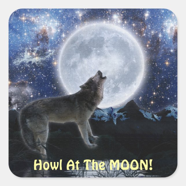 Aufkleber für GRAY WOLF und MOON (Vorderseite)