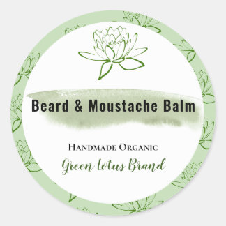 Aufkleber für grüne Botanische Bart Balm | Etikett