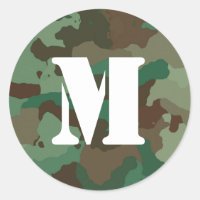 Aufkleber für grüne Camouflage mit fett weißer Mon