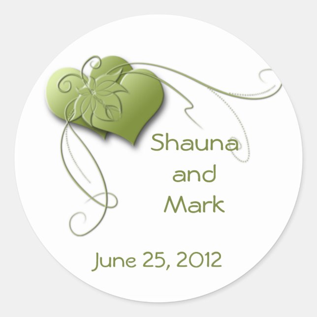 Aufkleber für grüne Herzen (Vorderseite)