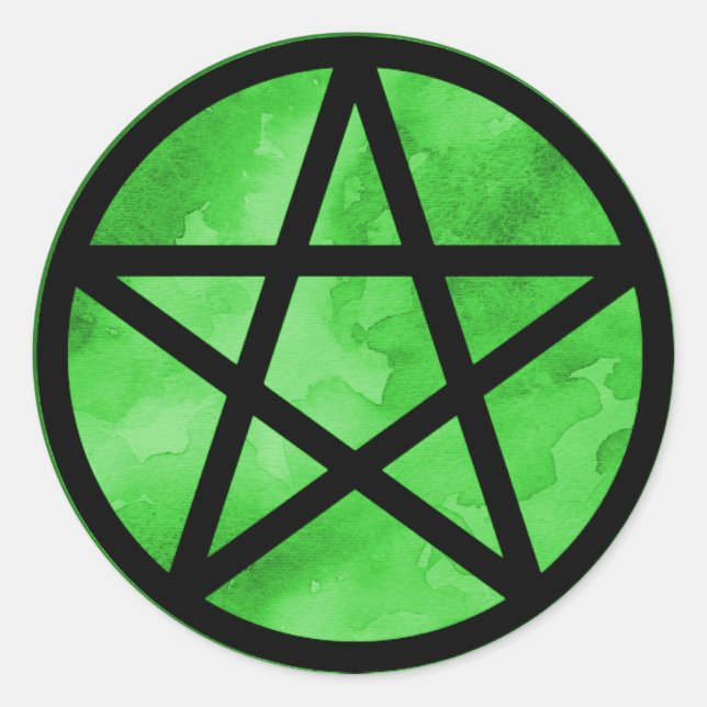 Aufkleber für grünes Pentagramm (Vorderseite)