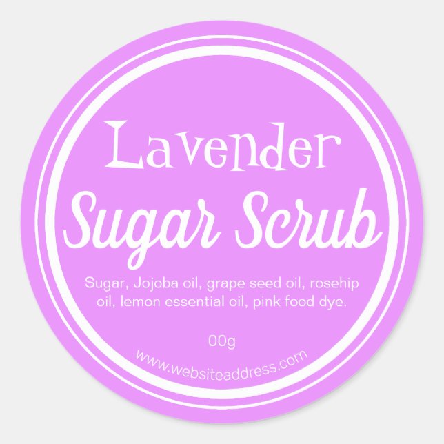 Aufkleber für handgefertigte Lavendelzuckerkontrol (Vorderseite)