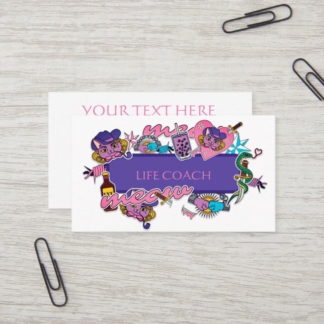 Aufkleber für heiß-rosa und blaue Lebensfähigkeite Visitenkarte (Vorderseite/Rückseite Beispiel)