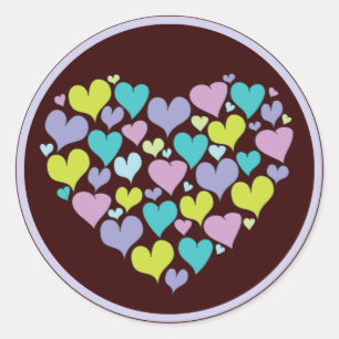 Aufkleber für Herz-Liebe in Hübschen Purples
