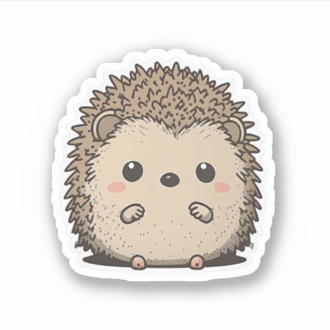 Aufkleber für Igel im niedlich-Anime-Stil (Vorderseite)