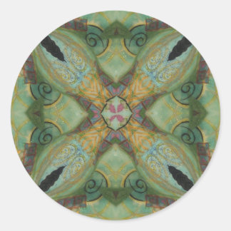Aufkleber für Kaleidoskop in Grüntönen