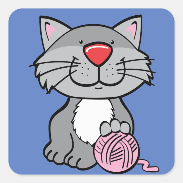 Aufkleber für Katzen und Garne (Vorderseite)