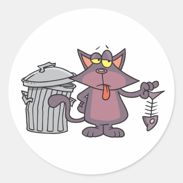 Aufkleber für Katzen zum Essen von Müll (Vorderseite)