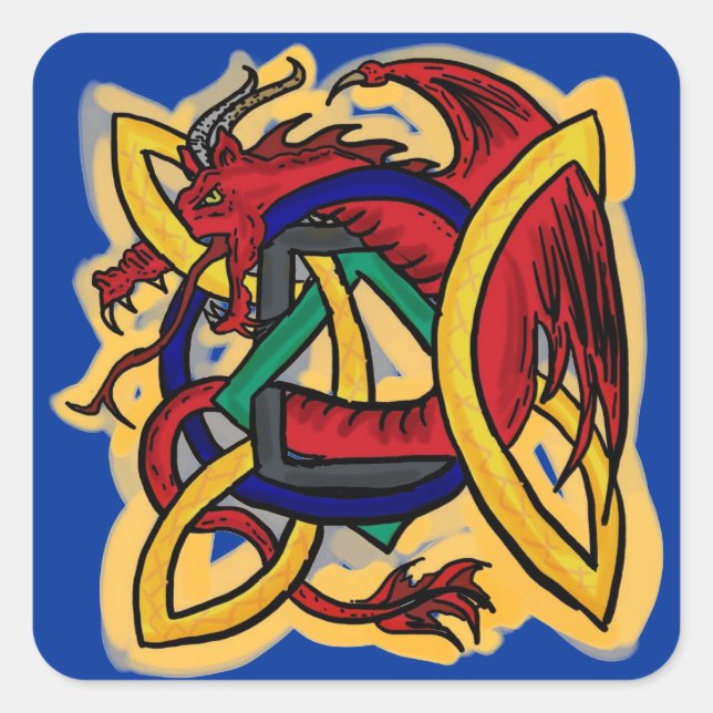 Aufkleber für keltische Drachen (Vorderseite)