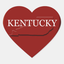 Aufkleber für Kentucky Heart Map