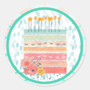 Aufkleber für Korallen und Aquamarine Cake Gastges
