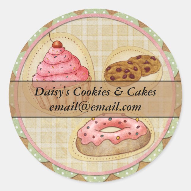 Aufkleber für Kuchen und Cookies - Ideal für Zuhau (Vorderseite)