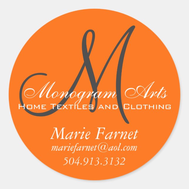 Aufkleber für kundenspezifische Monogramme (Vorderseite)