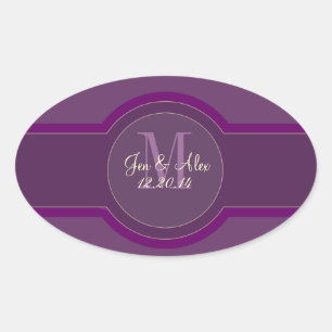 Aufkleber für lila Gastgeschenk Hochzeiten